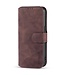 Koffie Bruin Retro Faux Leer Bookcase Hoesje met Koordje voor de iPhone 14