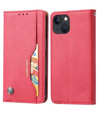 Rood Bookcase Hoesje met Pasjeshouder iPhone 14