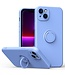 Lichtblauw TPU Hoesje met Ringstand voor de iPhone 14