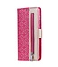 Roze Diamantjes Bookcase Hoesje met polsbandje voor de iPhone 14