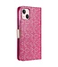 Roze Diamantjes Bookcase Hoesje met polsbandje voor de iPhone 14