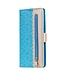 Blauw Diamantjes Bookcase Hoesje met polsbandje voor de iPhone 14