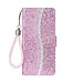 Roze Bling Bling Bookcase Hoesje met polsbandje voor de iPhone 14