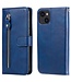 Blauw Bookcase met Ritssluiting Hoesje met Rits voor de iPhone 14