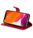 Rood Bookcase met Ritssluiting Hoesje met Rits voor de iPhone 14
