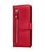 Rood Bookcase met Ritssluiting Hoesje met Rits voor de iPhone 14