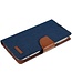 Mercury Donkerblauw Canvas Bookcase Hoesje voor de iPhone 14