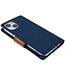 Mercury Donkerblauw Canvas Bookcase Hoesje voor de iPhone 14