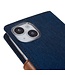 Mercury Donkerblauw Canvas Bookcase Hoesje voor de iPhone 14