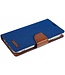 Mercury Blauw Canvas Bookcase Hoesje voor de iPhone 14