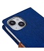 Mercury Blauw Canvas Bookcase Hoesje voor de iPhone 14