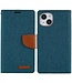 Mercury Groen Canvas Bookcase Hoesje voor de iPhone 14