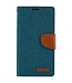 Mercury Groen Canvas Bookcase Hoesje voor de iPhone 14