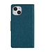 Mercury Groen Canvas Bookcase Hoesje voor de iPhone 14