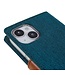 Mercury Groen Canvas Bookcase Hoesje voor de iPhone 14