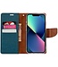 Mercury Groen Canvas Bookcase Hoesje voor de iPhone 14