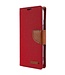 Mercury Rood Canvas Bookcase Hoesje voor de iPhone 14