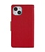 Mercury Rood Canvas Bookcase Hoesje voor de iPhone 14