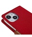 Mercury Rood Canvas Bookcase Hoesje voor de iPhone 14