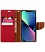 Mercury Rood Canvas Bookcase Hoesje voor de iPhone 14