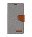 Mercury Grijs Canvas Bookcase Hoesje voor de iPhone 14