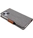 Mercury Grijs Canvas Bookcase Hoesje voor de iPhone 14