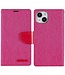 Mercury Roze Canvas Bookcase Hoesje voor de iPhone 14