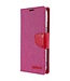 Mercury Roze Canvas Bookcase Hoesje voor de iPhone 14