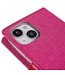 Mercury Roze Canvas Bookcase Hoesje voor de iPhone 14