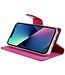 Mercury Roze Canvas Bookcase Hoesje voor de iPhone 14