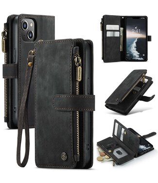 Zwart Multifunctioneel Bookcase Hoesje iPhone 14