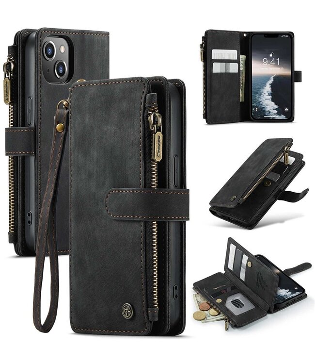 CaseMe Zwart Multifunctioneel Bookcase Hoesje voor de iPhone 14