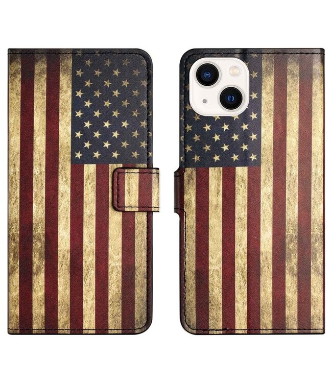 Amerikaanse Vlag Bookcase Hoesje voor de iPhone 14