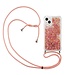 Rosegoud Glitter TPU Hoesje met Koord voor de iPhone 14