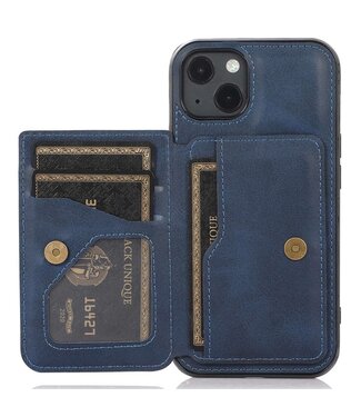 Blauw Faux Leren Hoesje iPhone 14