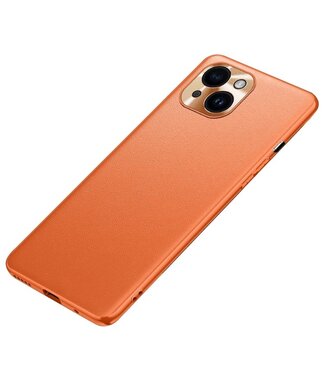 Oranje Faux Leren Hoesje iPhone 14