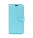 Blauw Litchee Bookcase Hoesje voor de iPhone 14 Pro