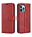 Rood Faux Leren Bookcase Hoesje voor de iPhone 14 Pro