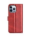 Rood Faux Leren Bookcase Hoesje voor de iPhone 14 Pro