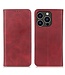 Rood Splitleer Bookcase Hoesje voor de iPhone 14 Pro