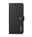 Khazneh Zwart Echt Leder Bookcase Hoesje voor de iPhone 14 Pro
