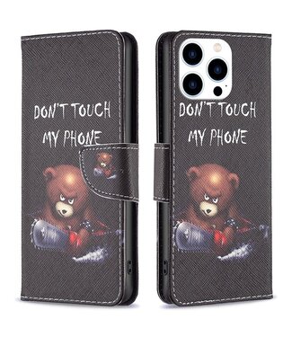 Don't Touch My Phone Bookcase Hoesje iPhone 14 Pro
