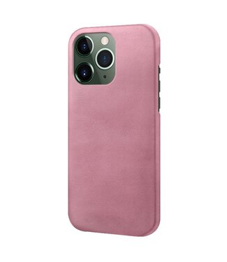 Roze Faux Leren Hardcase Hoesje iPhone 14 Pro