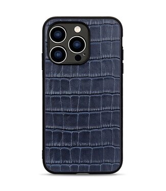 Blauw Krokodillen Hybrid Hoesje iPhone 14 Pro