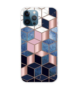 3D Marmer Design TPU Hoesje iPhone 14 Pro