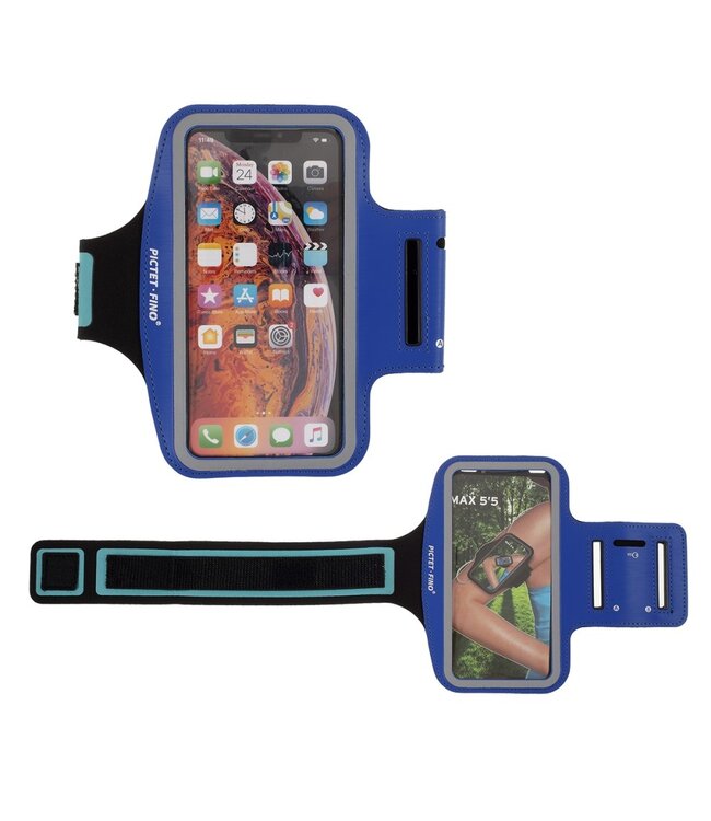 Pictet.Fino Blauw Sport Armband Hoesje voor de iPhone 14 Pro