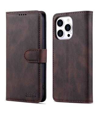 Azns Bruin Bookcase Hoesje iPhone 14 Pro