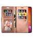 Rosegoud Bookcase Hoesje met Ritssluiting voor de iPhone 14 Pro