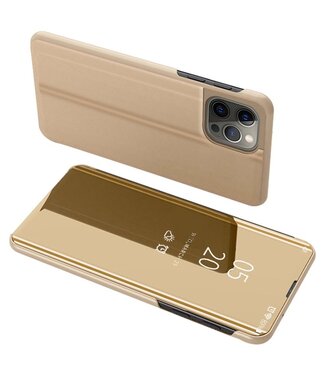 Goud Spiegel Bookcase Hoesje iPhone 14 Pro