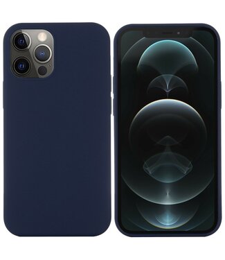 Navy Blauw Siliconen Hoesje iPhone 14 Pro
